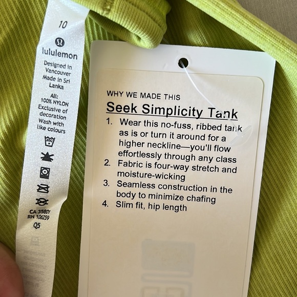 NWT Lululemon seek simplicity tank - Picture 10 of 10